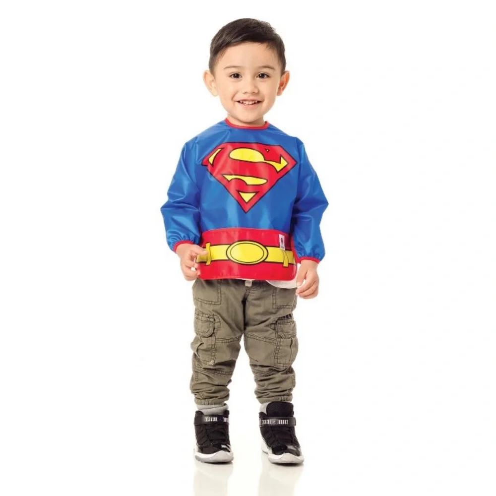 Bumpkins Bib - Superman DC Comics Costume Long Sleeved Blue Red